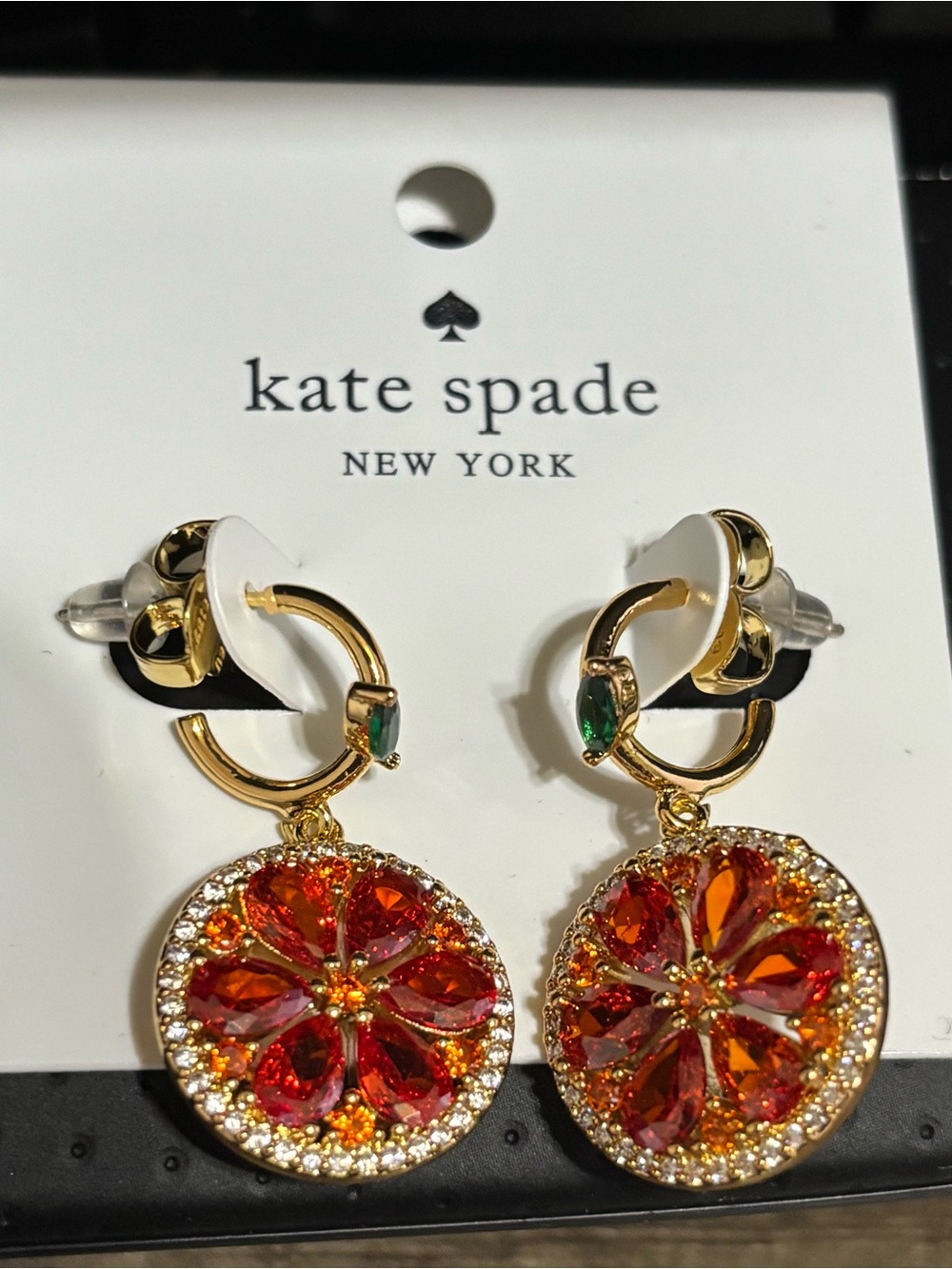 NWOT Kate Spade New York Sweet Citrus Huggie Earrings